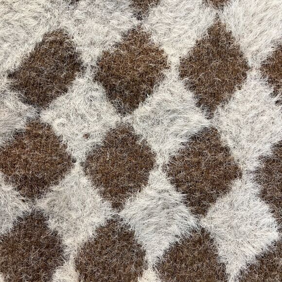 Sincerely Jules Brown Argyle Diamond Fuzzy Sweater Vest V Size XS Preppy - Picture 5 of 5